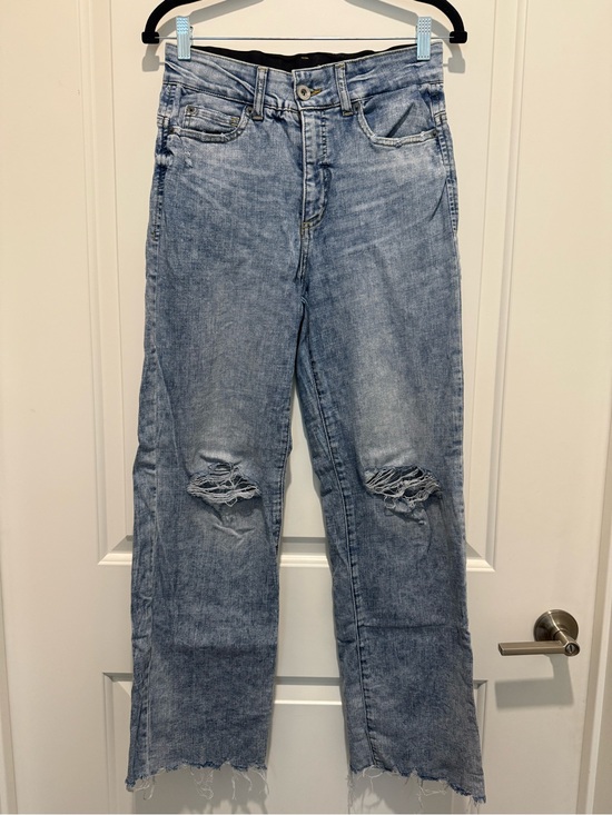 INC International Concepts Denim - INC Denim High Waisted Distressed Elastic Waist Jeans